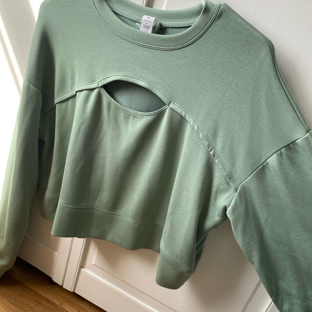 Green Cut-Out Sweatshirt